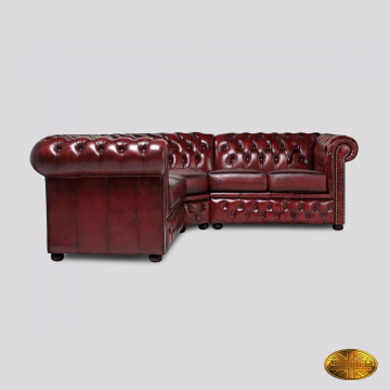Brighton 2H2-zits bank - Antiek Bordeaux Rood