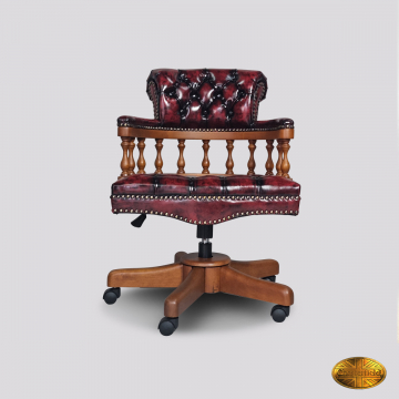 Captains swivel Seater  - Antique Bordeaux Red