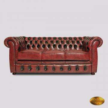 Cresswell 3-zits - Antiek Nieuw Rood