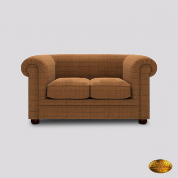 Halifax 2-zits bank - Harris Tweed Huntsman Check Burnt Umber