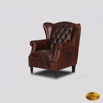 Medburn Oorfauteuil/Wing Chair - Antiek Bruin